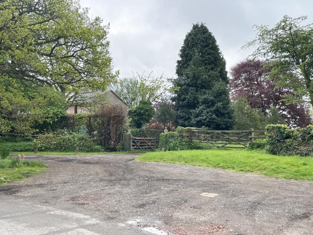 Lot: 114 - PADDOCK EXTENDING TO OVER TWO ACRES - Further View from the Lane with Entrance Gate on Right